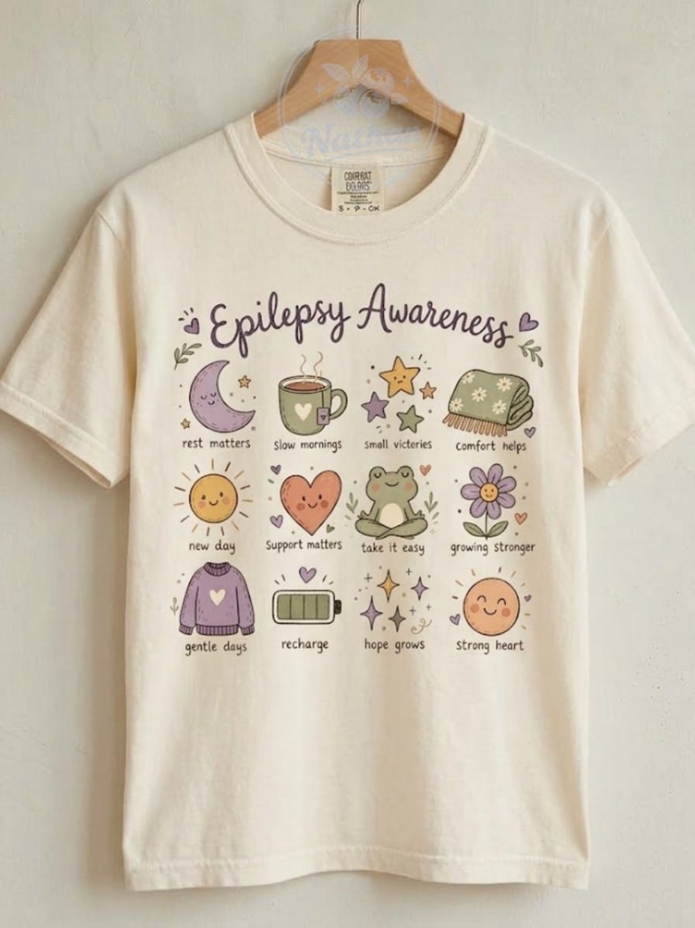 Epilepsy Awareness Ivory Graphic Tee